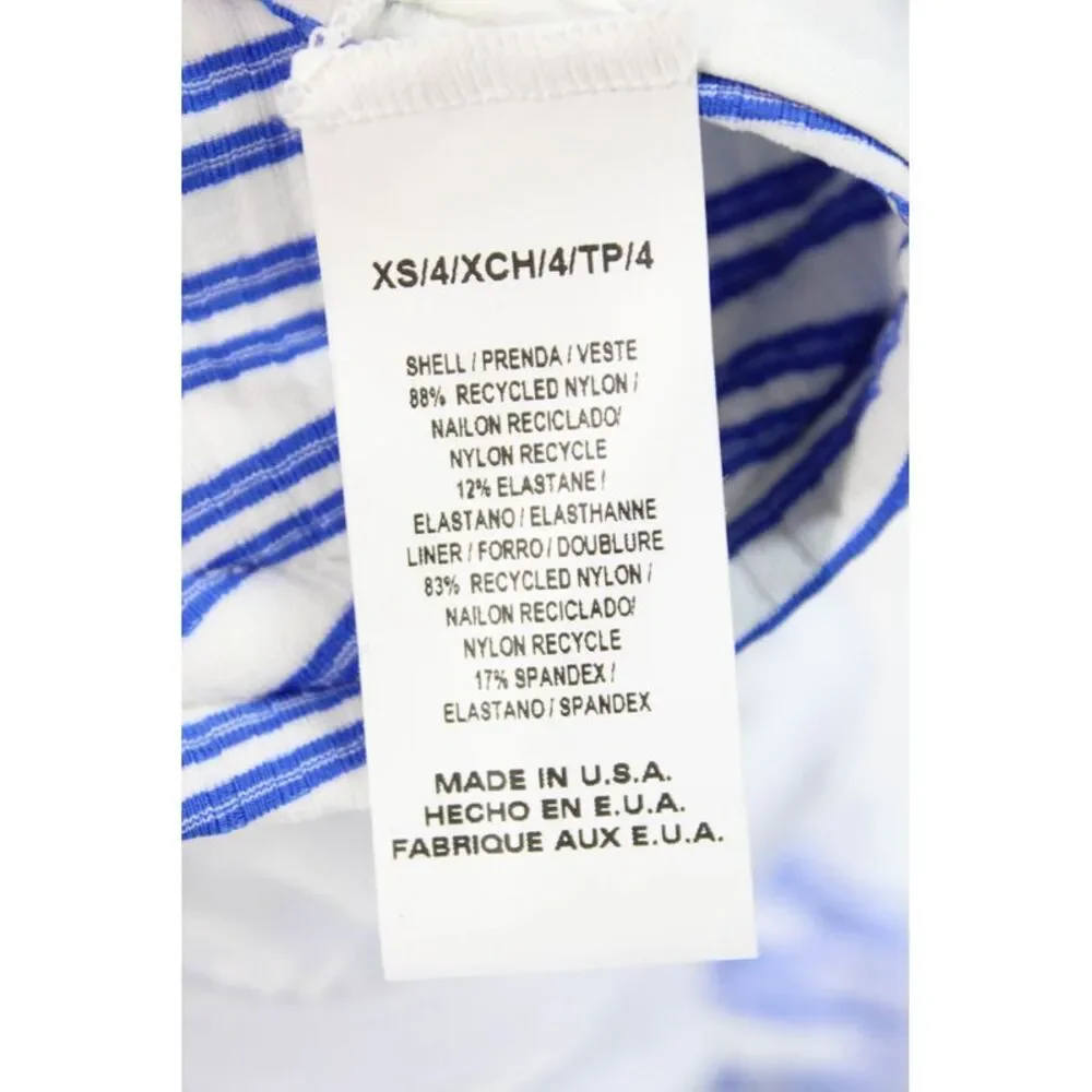 Vitamin A Women's Sardinia Striped Demi Bikini Top Blue Size XS